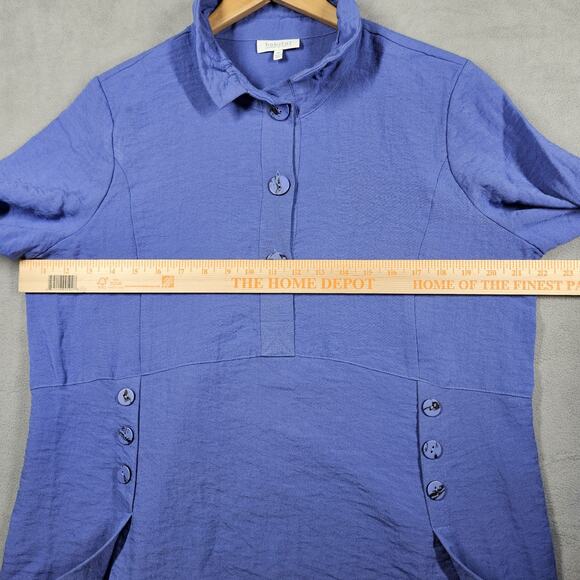 Habitat Clothes To Live In Tunic Womens Medium Purple Top Artsy Lagenlook Boho - Picture 12 of 14